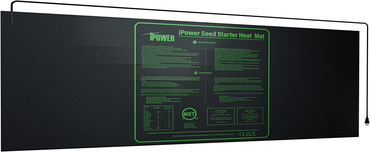 Ipower Glhtmtl-A 48' X 20' Waterproof Durable Seedling Heat Mat Warm Hydroponic Plant For Indoor Gardening Germination Startin