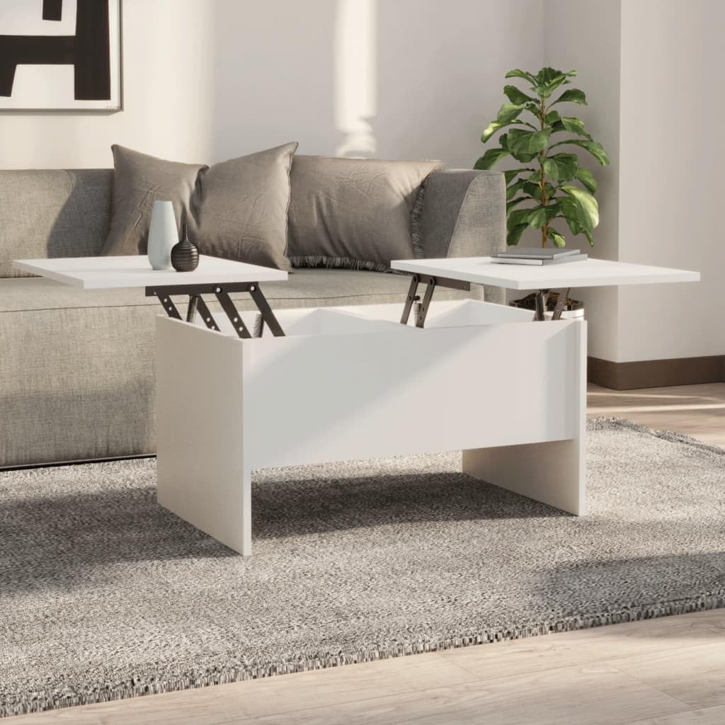 Vidaxl Coffee Table White 31.5&quot;X19.7&quot;X16.7&quot; Engineered Wood