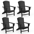 Greenvines Adirondack Chairs Set Of 4, Hdpe All-Weather Fire Pit Chairs, Plastic Campfire Chair For Deck Backyard Patio Outdoor Poolside Porch Lawn Outside, White
