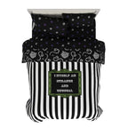 Franco Collectibles Beetlejuice Striped Bedding 5 Piece Super Soft Comforter And Sheet Set, Queen, (Officially Licensed Product)
