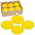 12 Pack 3 Inch Citronella Floating Candles for Summer, 10 Hour Yellow Dripless Tealight Candles for Cylinder Vases, Centerpieces