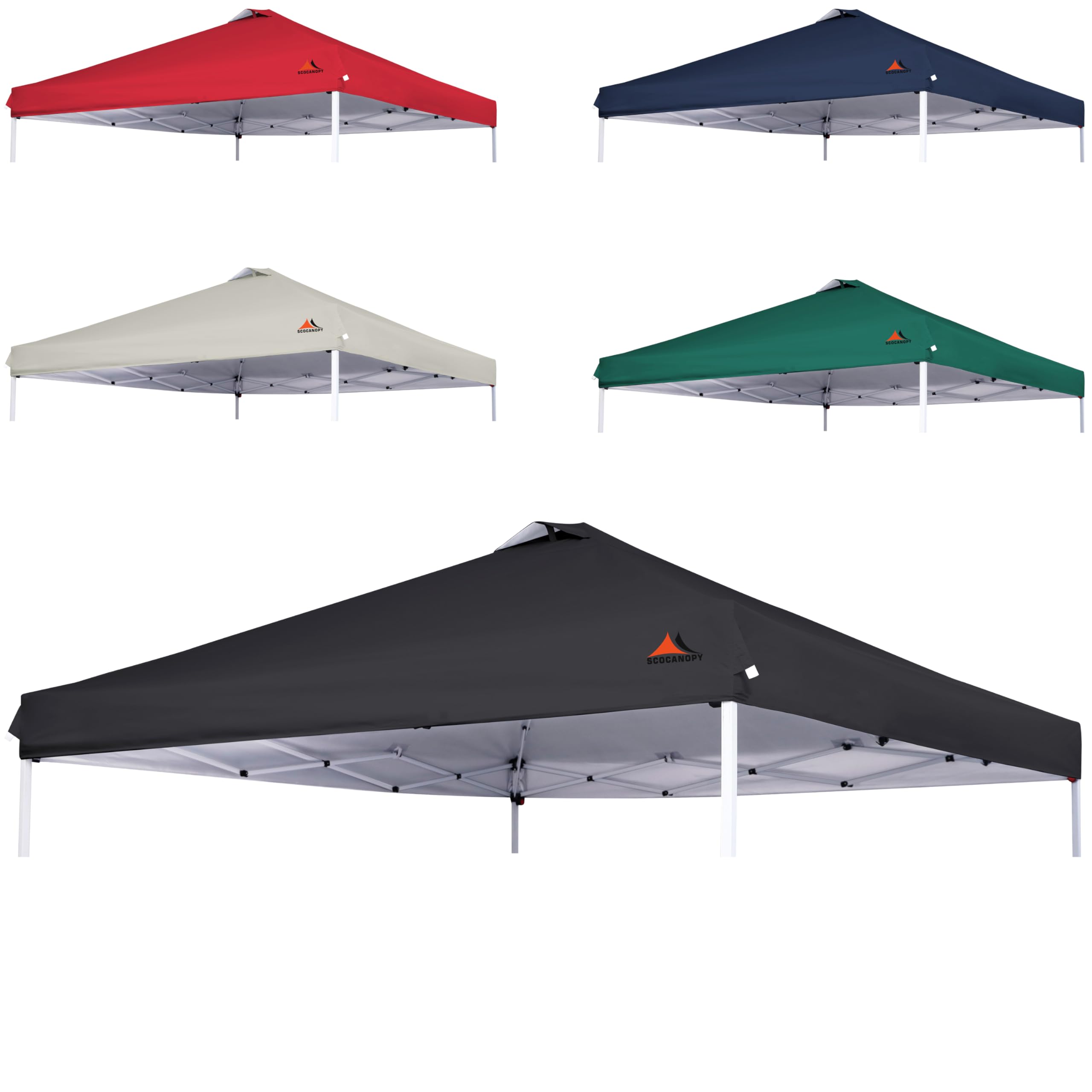 Scocanopy 10X10 Replacement Top With Air Vent For 10X10 Canopy Frame, Canopy Cover Only, (Black)