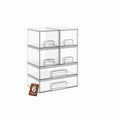 TIPGO Clear Stackable Storage Drawers, Acrylic Bathroom Makeup Organizer, Plastic Bins for Art Tool & Sketch, Sturdy and Durable