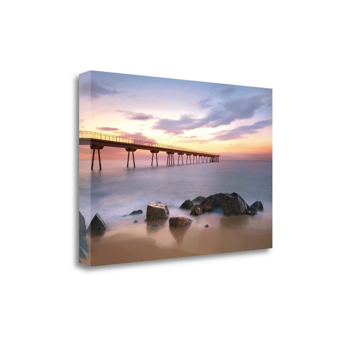 34' Majestic Coastal Ocean Pier Giclee Wrap Canvas Wall Art