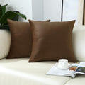 Mixeoo Comfy Light Brown Throw Pillow Covers Decorative Square Velvet Super Soft Coffee Cushion Couch Cases Decor, Set Of 2, 18