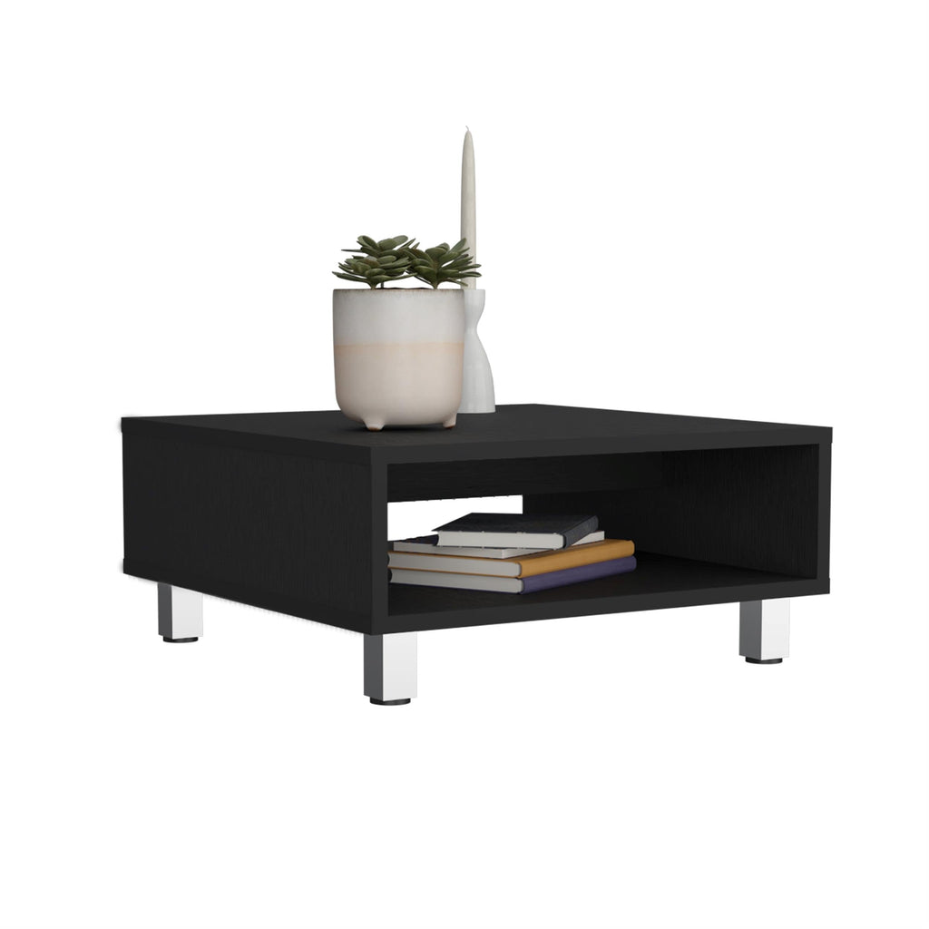 Depot EShop Chiniak Coffee Table 1 Shelf 4 Legs Black