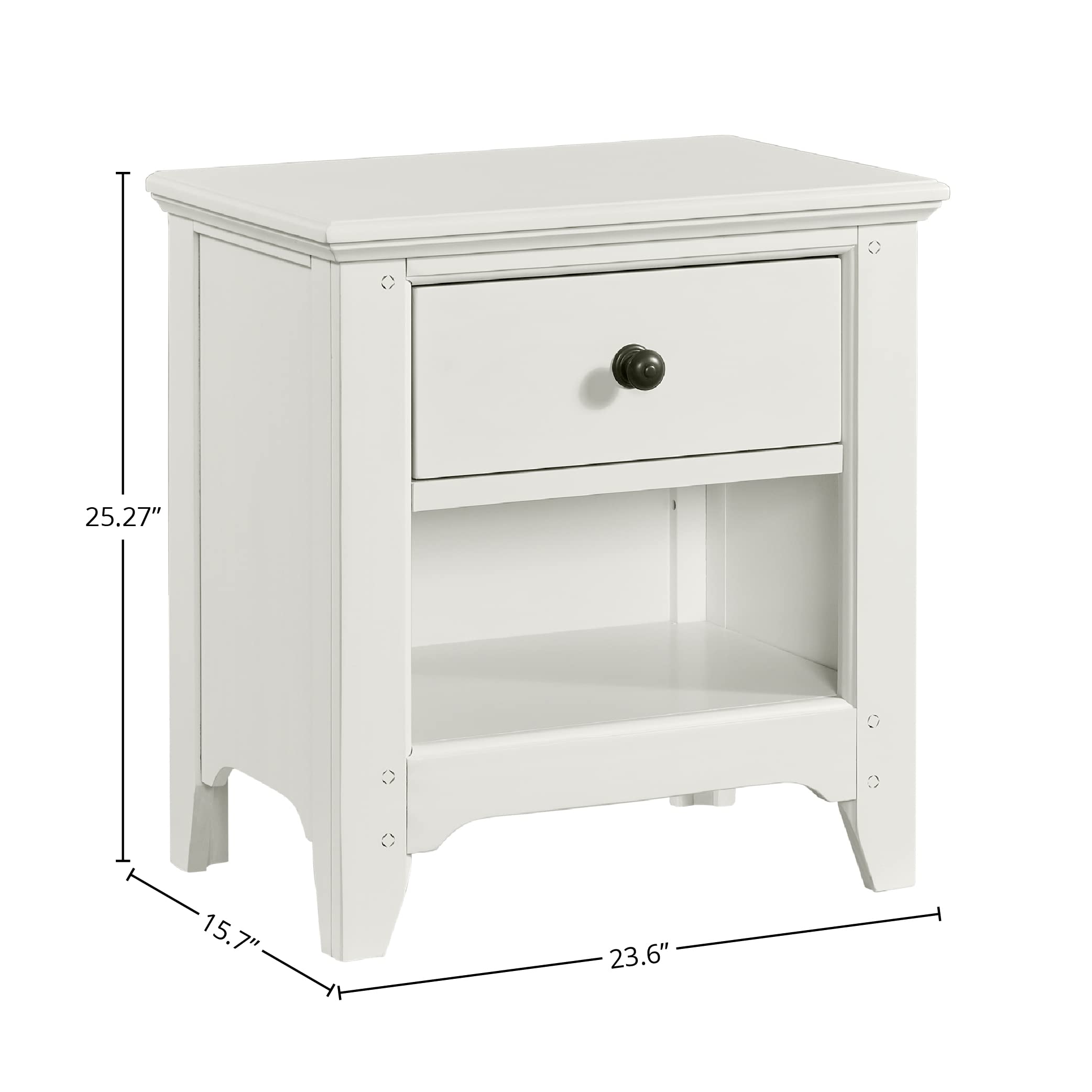 Intercon Tahoe Youth Wooden Farmhouse Drawer Seashell Nightstand - Thumbnail 3