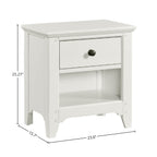 Intercon Tahoe Youth Wooden Farmhouse Drawer, Seashell Nightstand