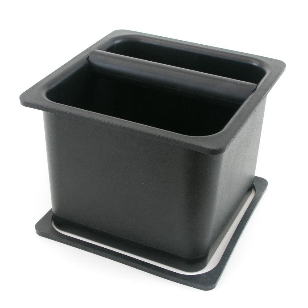 Barista Basics Durable Knockbox 6''x6''x5'' - BPA-Free, In-Counter, Noise-Reducing with Rubber Gasket, Espresso Parts Warranty