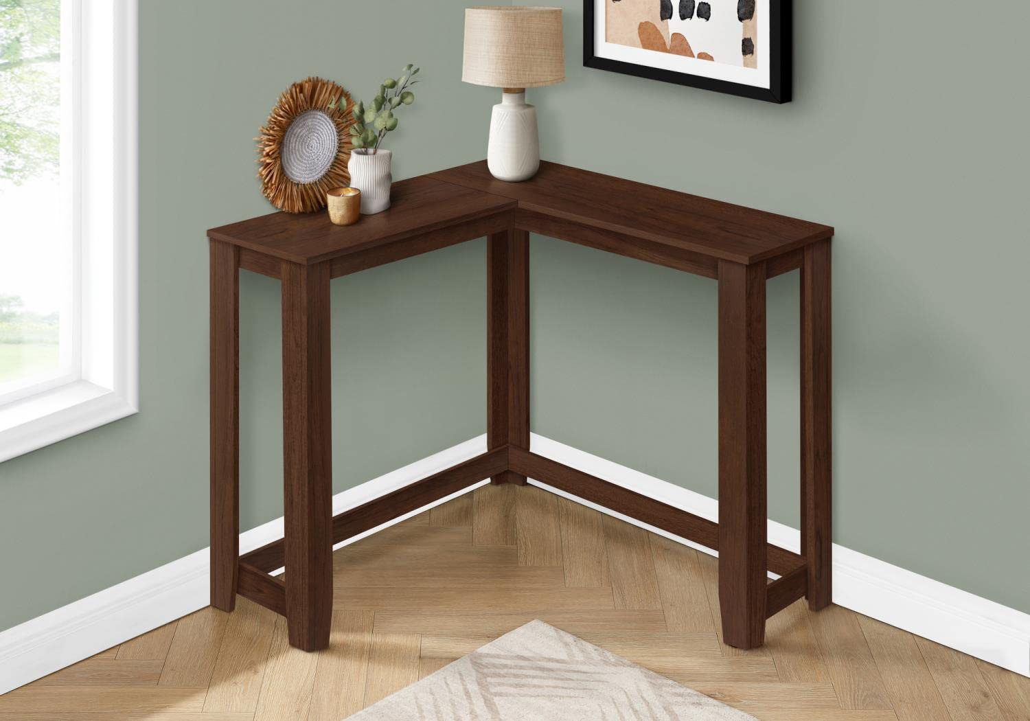 Monarch Specialties 3661 Accent Table, Console, Entryway, Narrow, Corner, Living Room, Bedroom, Laminate, Brown, Contemporary, Modern Table-36 / Cherry, 35.5&Quot; L X 35.5&Quot; W X 32&Quot; H