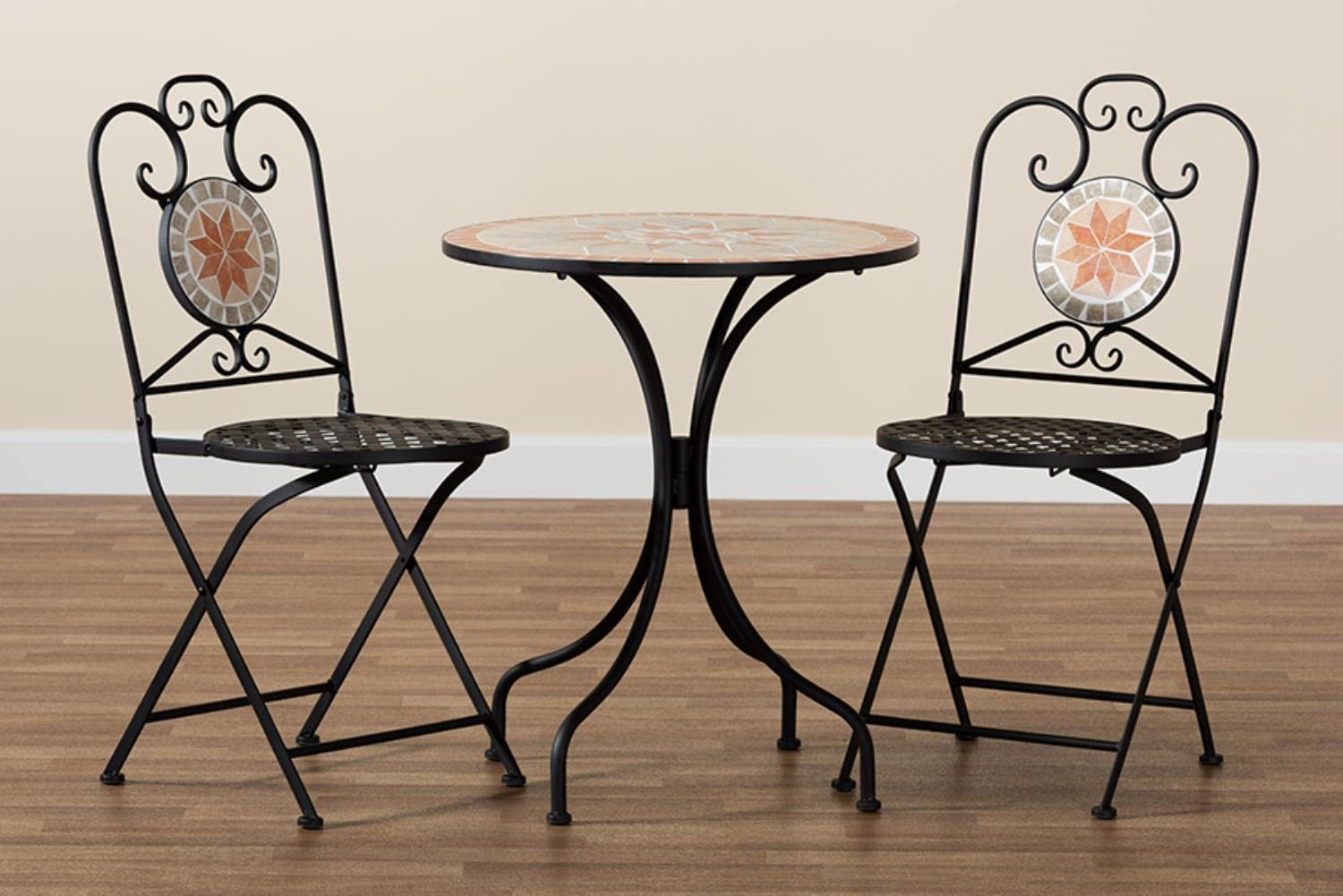 Baxton Studio Santina 3pc Outdoor Dining Set - Thumbnail 3