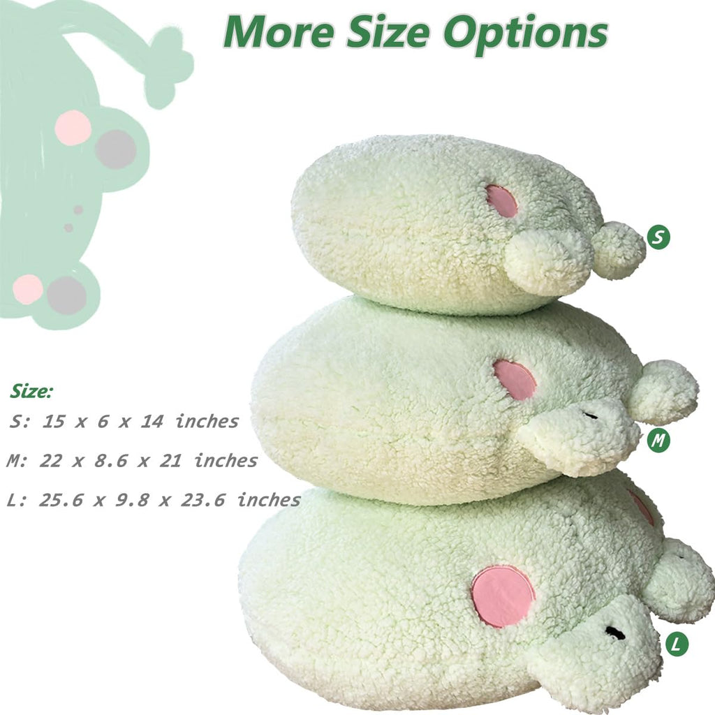 Dxde4U Frog Plush Pillow, Giant Frog Stuffed Animal (25.6 * 23.6 Inch), Adorable Jumbo Frog Plush Toy Hugging Pillow, Home Cushi