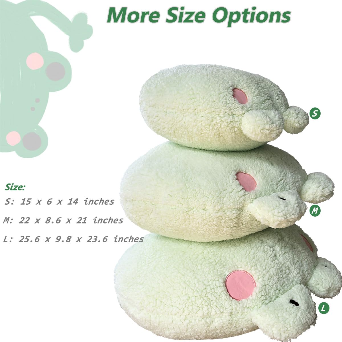 Dxde4U Frog Plush Pillow, Giant Frog Stuffed Animal (25.6 * 23.6 Inch), Adorable Jumbo Frog Plush Toy Hugging Pillow, Home Cushi
