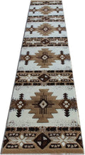 YHSF South West Native American Area Rug C318 (Ivory, 2 Feet 4 Inches x 10 Feet 11 Inches)
