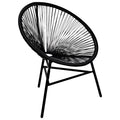 vidaXL Black Patio Moon Chair - Poly Rattan Material, Weather-Resistant and Durable, Unique Oval-Shaped Design, Ideal for Indoors and Outdoors