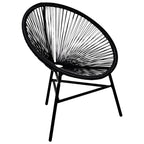 vidaXL Black Patio Moon Chair - Poly Rattan Material, Weather-Resistant and Durable, Unique Oval-Shaped Design, Ideal for Indoors and Outdoors