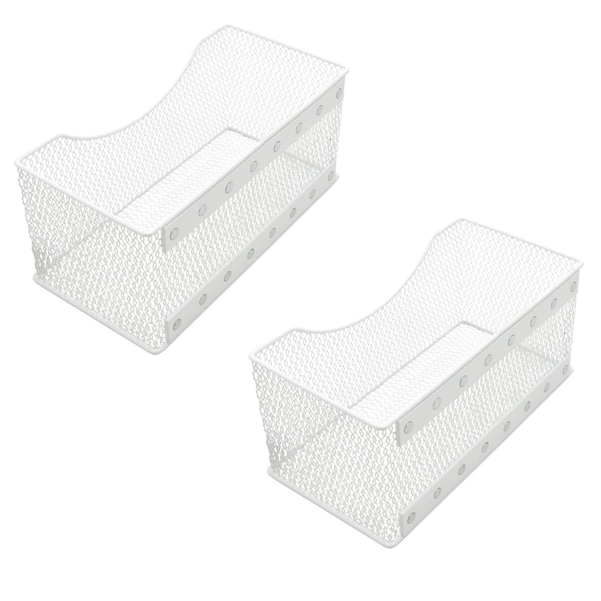 Ybmhome Wire Mesh Magnetic Storage Basket, Trash Caddy, Container, Desk Tray, Office Supply Organizer Silver for Refrigerator/Mi