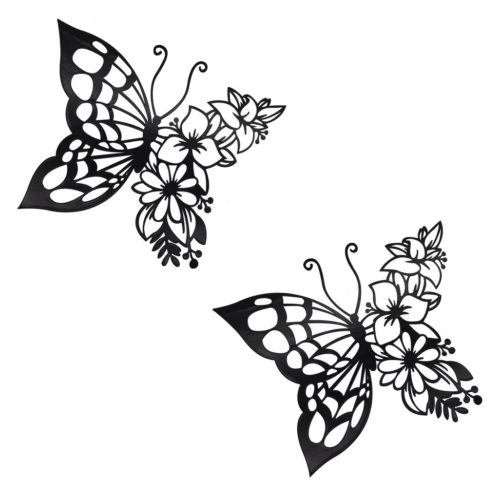 EZ4ENCE 2pcs Butterfly Decoration Wall Art Boho Wall Home Decor Hanging Appearance Wall Decor Metal Hanging Butterfly Decor Flow