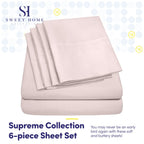 King Size Bed Sheets - 6 Piece 1500 Supreme Collection Fine Brushed Microfiber Deep Pocket King Sheet Set Bedding - 2 Extra Pillow Cases, Great Value, King, Pale Pink