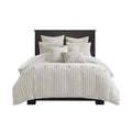Madison Park Signature King Comforter Set Clipped Jacquard Stripes With Buttons Boho Comforter For A King-Size Bed, Cotton Overs