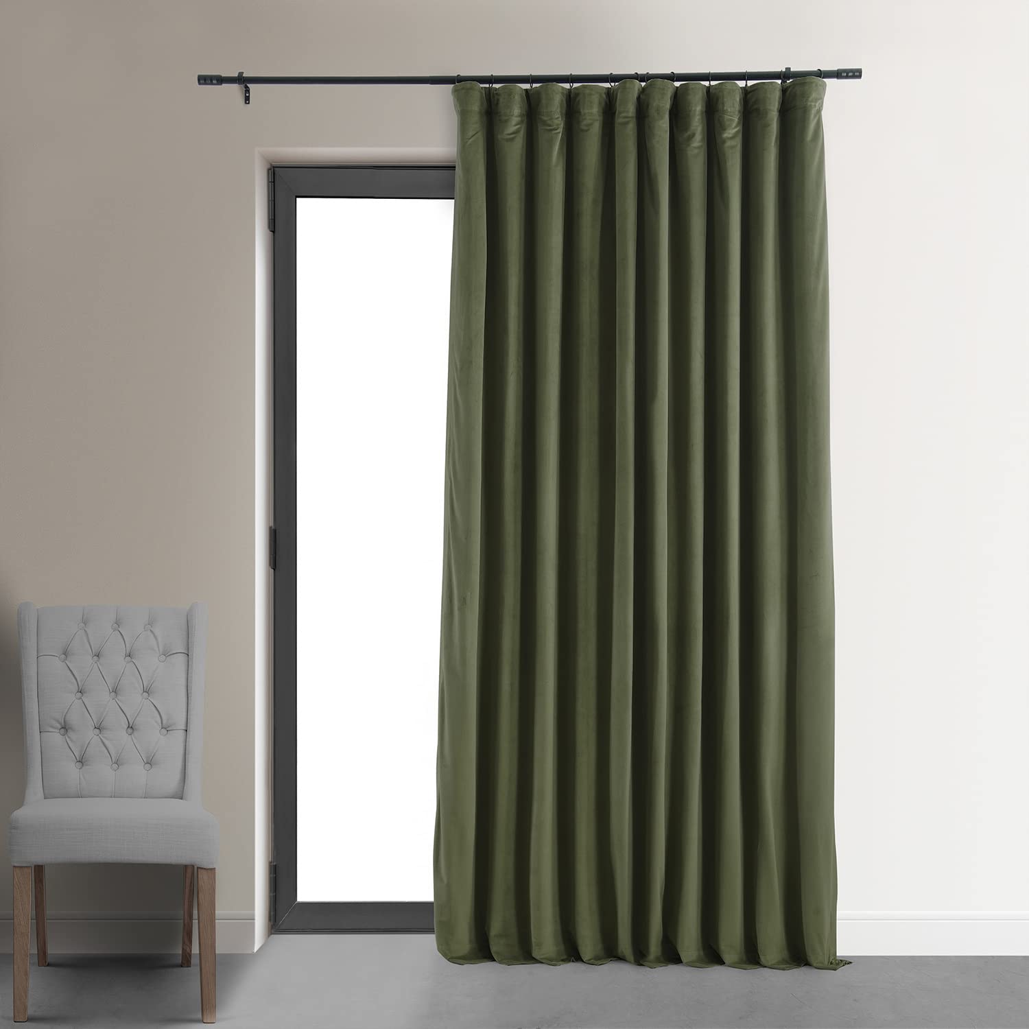 Hpd Half Price Drapes Signature Velvet Thermal Blackout Curtains For Living Room 84 Inch Long (1 Panel) Rod Pocket Insulated Blackout Curtains For Bedroom Window Curtains, 100W X 84L, Hunter Green