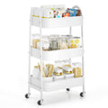EAGMAK 3 Tier Rolling Cart Under Desk, Large Metal Storage Cart with Handle and Lockable Wheels, Big Multifunctional Storage Org