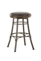 Steve Silver Bali Backless Swivel Bar Stool, Upholstered Seat with Metal Base, Brown Bar Stool, 18" W x 18" D x 30" H, (BL500SBC)