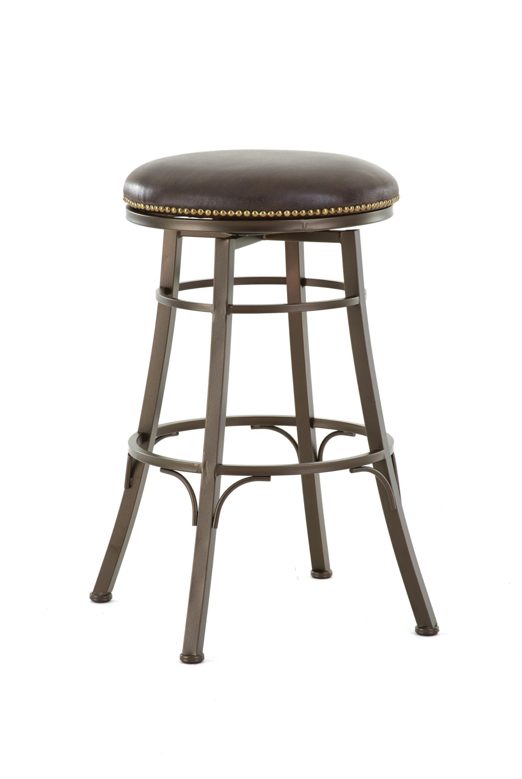 Steve Silver Bali Backless Swivel Bar Stool, Upholstered Seat with Metal Base, Brown Bar Stool, 18" W x 18" D x 30" H, (BL500SBC)