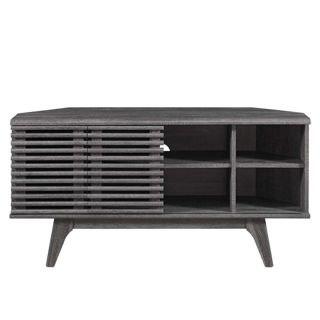 Modway Render Mid-Century Modern Low Profile 46&Quot; Corner Media Tv Stand In Charcoal