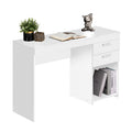Techni Mobili Computer Home Office or Bedroom Storage & Drawers Ideal for Small Spaces Writing Desk, 47.6" W x 16.1" D x 30.3, White