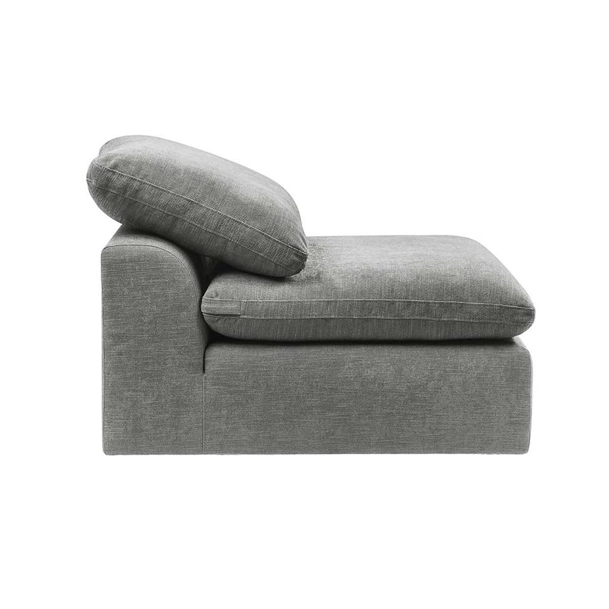 Acme Furniture Linen Upholstery Modular Armless Chair, Gray