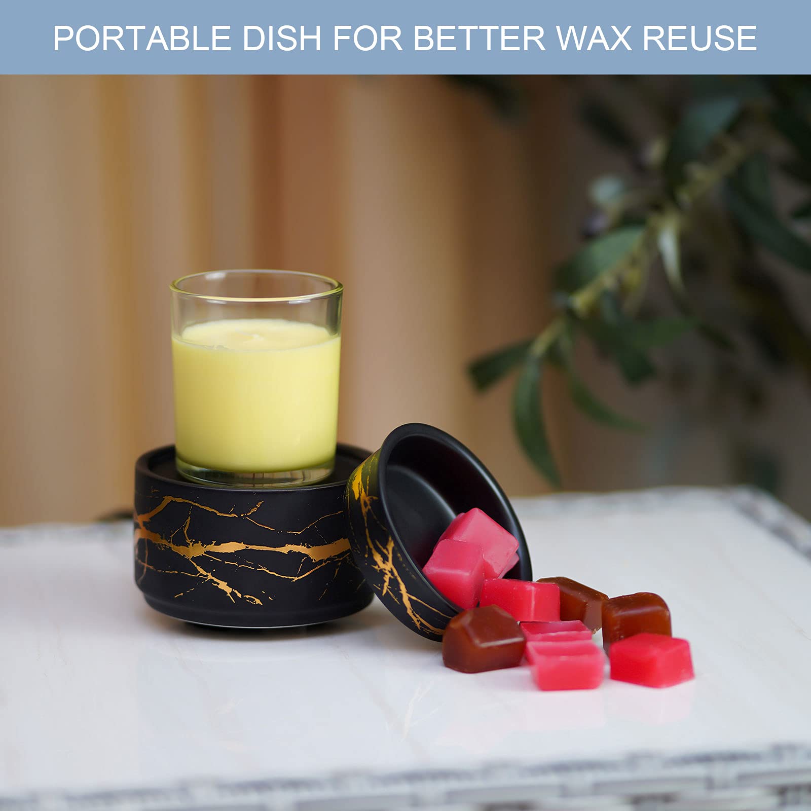 Palanchy Wax Melt Warmer Ceramic 3-In-1 Oil Burner Electric Candle Wax Warmer Burner Melter Fragrance Warmer For Scented Waxs Ho