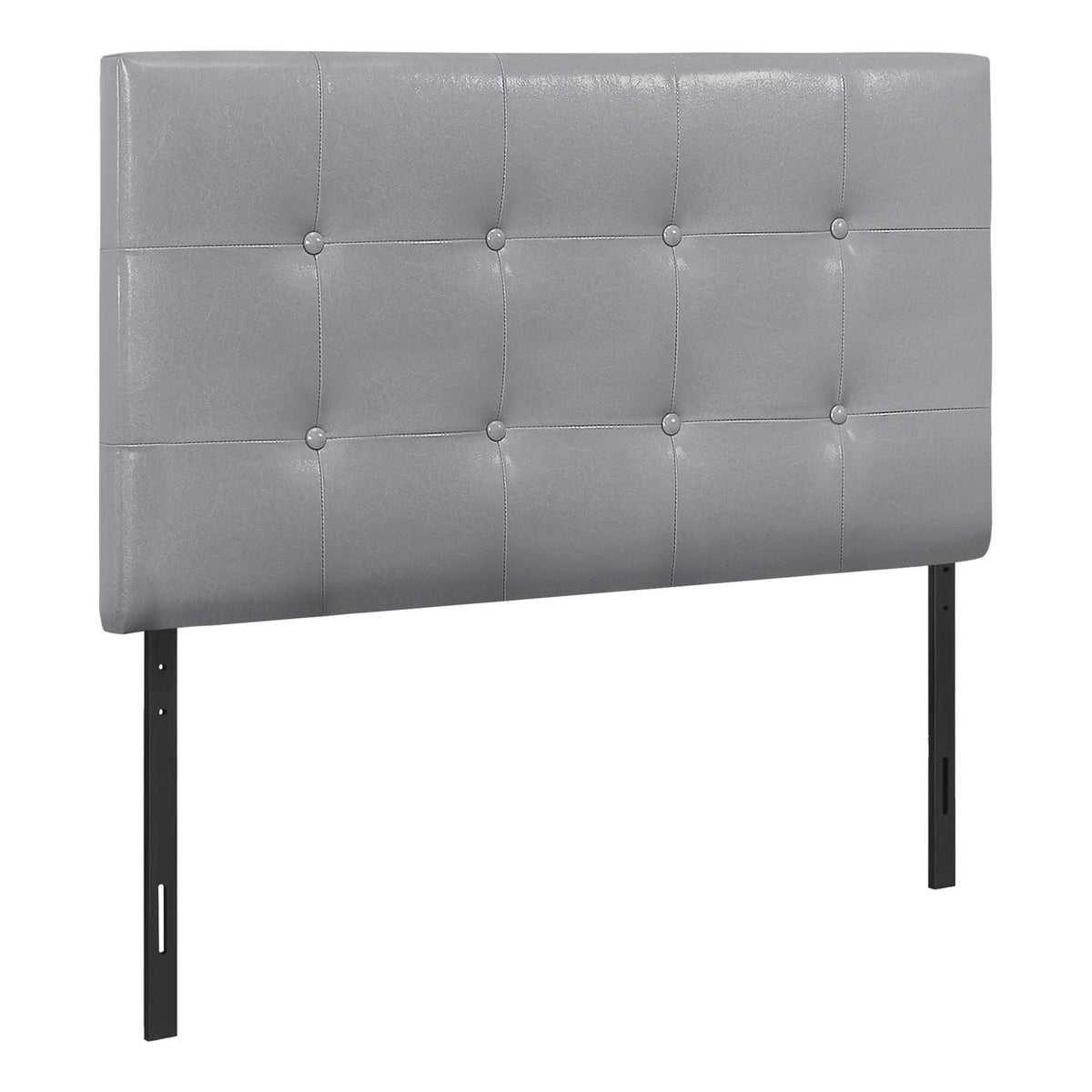 Monarch Specialties I 6001T Bed, Headboard Only, Twin Size, Bedroom, Upholstered, Pu Leather Look, Grey, Transitional