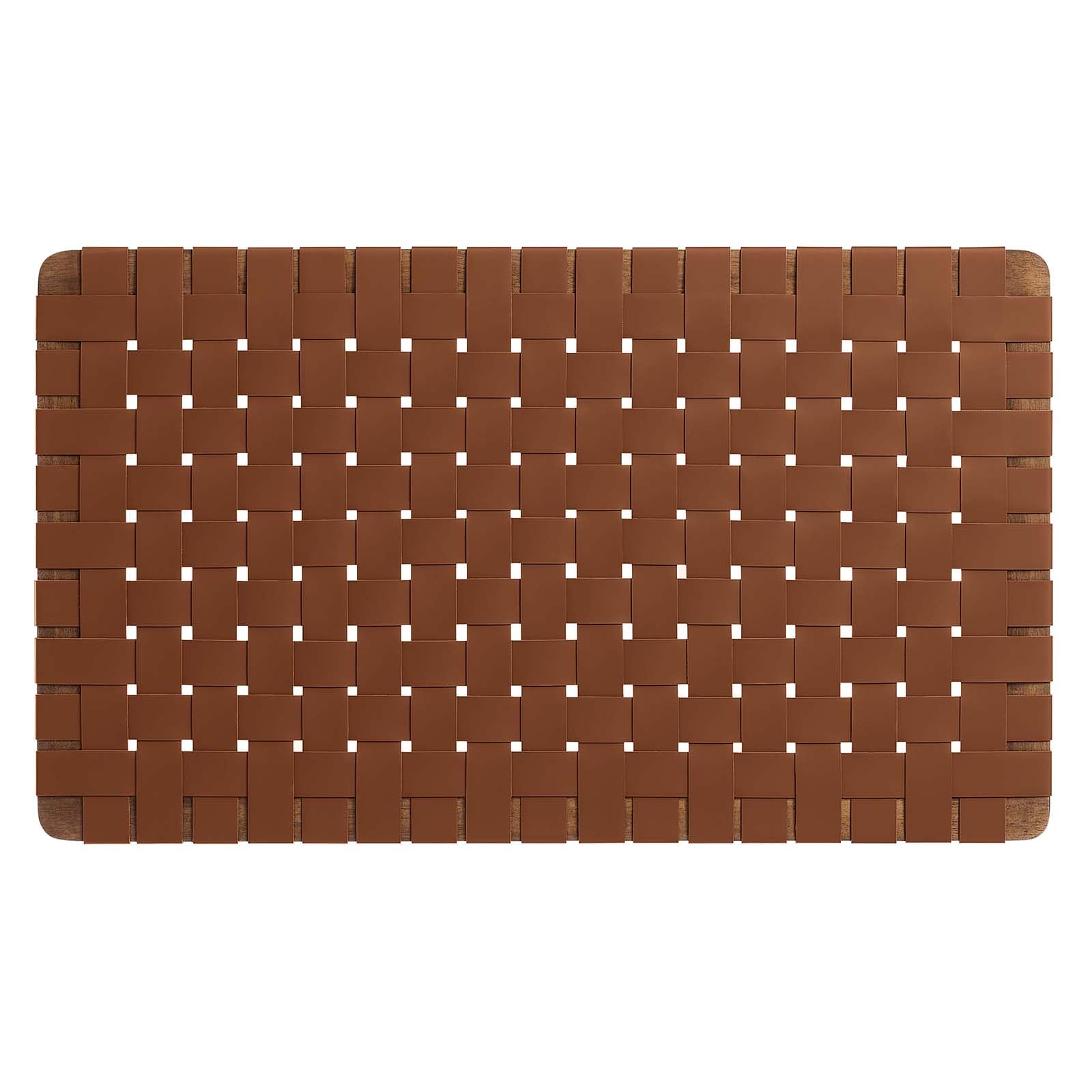 Modway Sparta Vegan Leather Weave Twin Headboard in Walnut Brown, Faux Leather Twin Headboard Only with Wall Mount Design for Children's Bedroom, College Dorm, or Guest Room