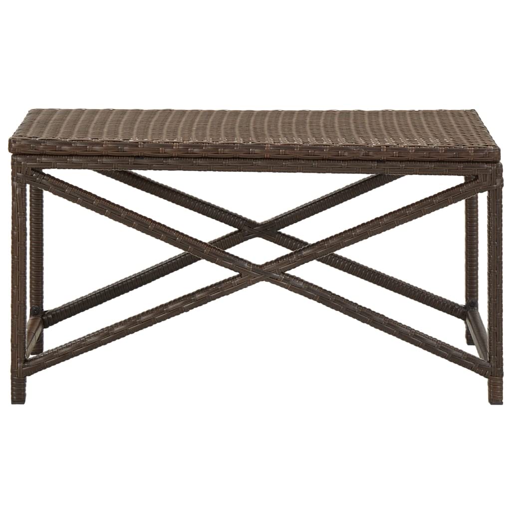 Garden Bench 31.5" Poly Rattan Brown