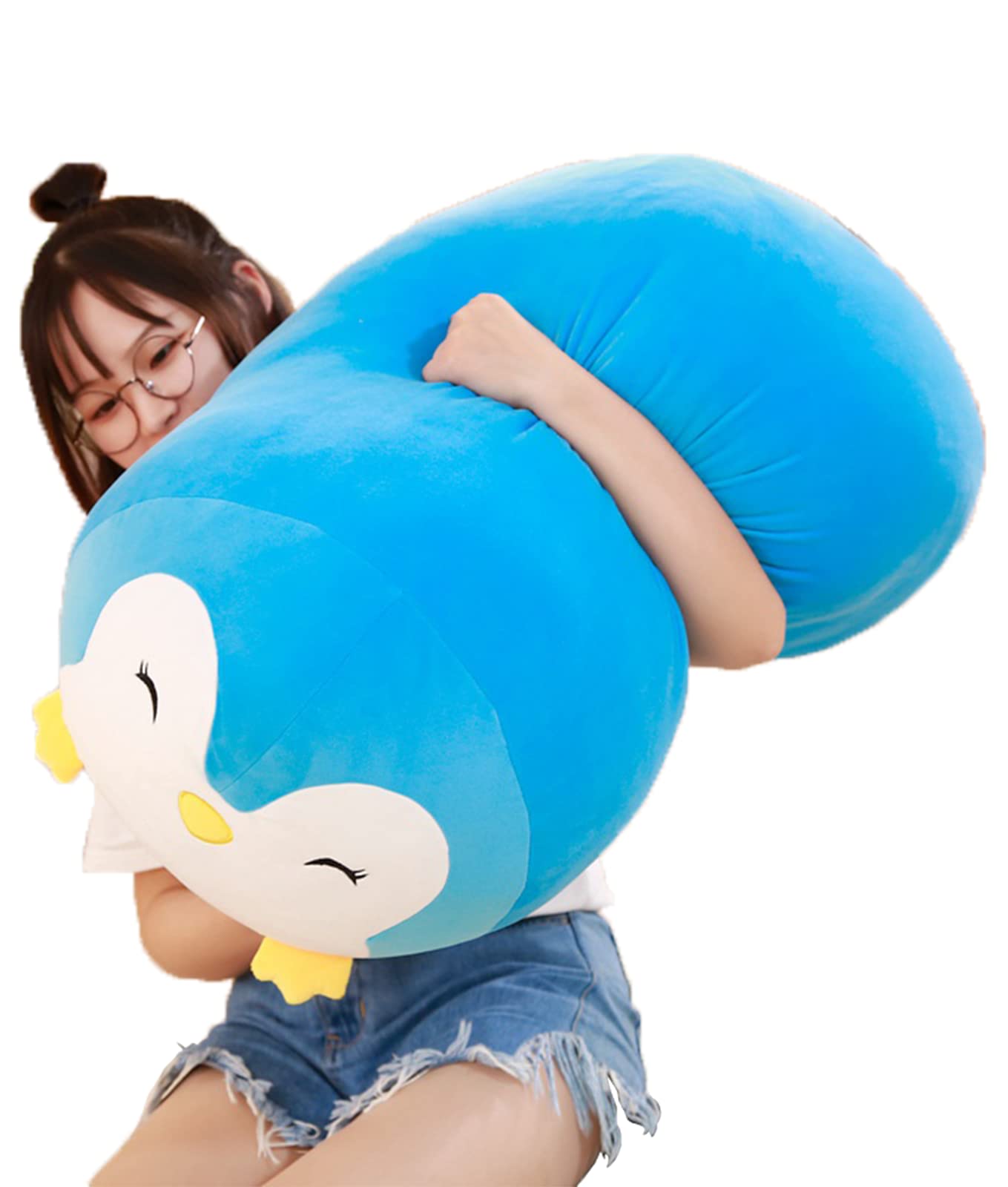 Tongsong 24 Inch Long Plush Penguin Stuffed Animal Penguin Hugging Pillow Cuddly Penguin Pillow Plushies Toy Home Decor Grey Pen
