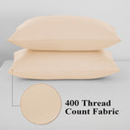 4 Pack Pillow Protector Standard Size 100% Egyptian Cotton Pillow Covers, 400 Thread Count Sateen Weave Cooling Pillow Cases Wit