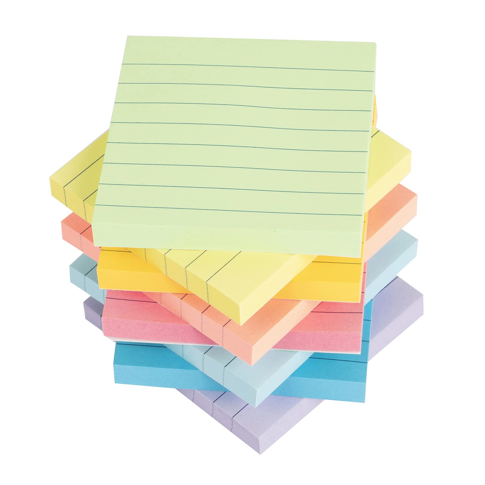 Vanpad Lined Sticky Notes 3X3 In Pastel Ruled Post Stickies Colorful S ...