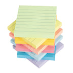 Vanpad Lined Sticky Notes 3X3 In Pastel Ruled Post Stickies Colorful Super Sticking Power Memo Pads, 82 Sheets/Pad, 8 Pads/Pack