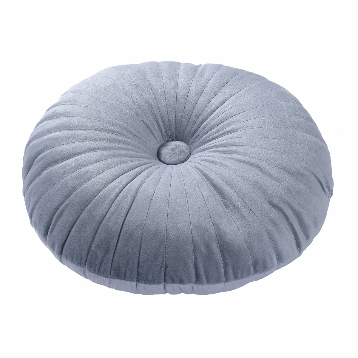 Hlovme Round Pillow Cushion For Couch Velvet Decorative Small Throw Pillow Solid Color For Living Room Bed Floor 13.7? Gray
