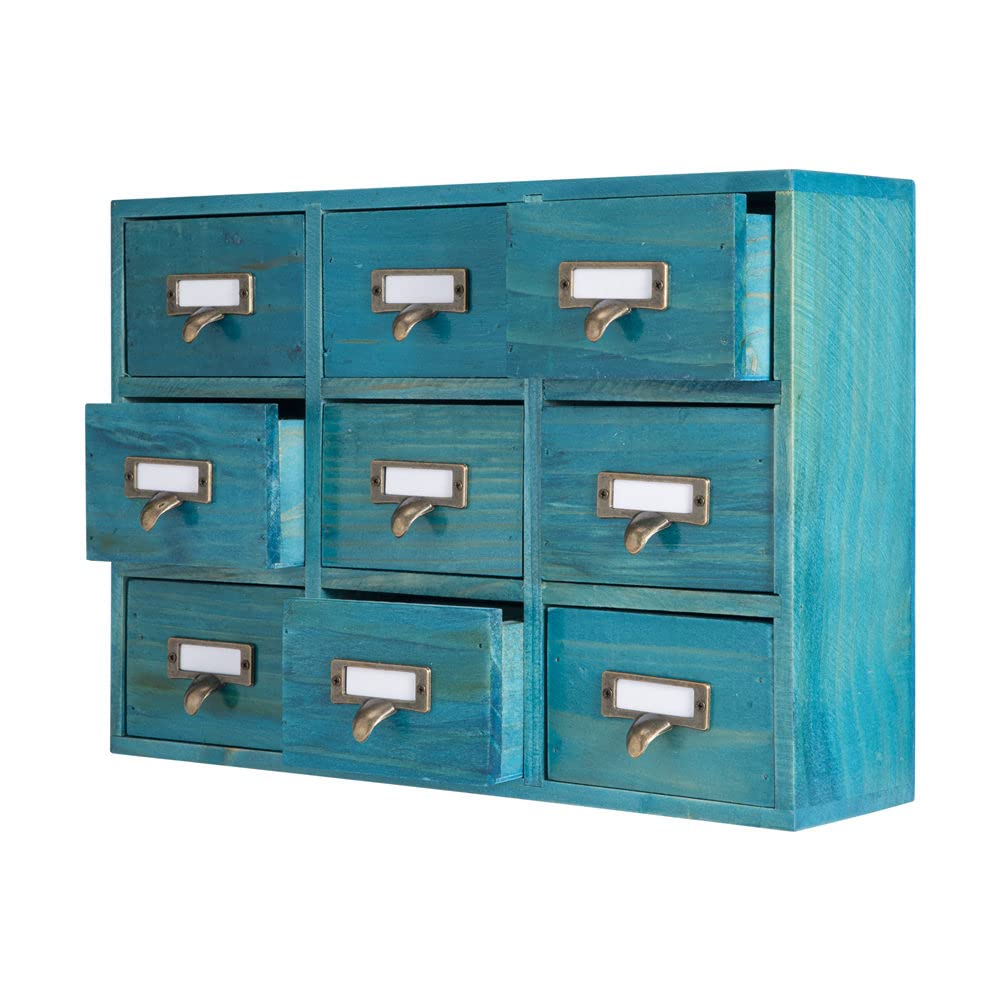 PACKGILO Apothecary Drawers Apothecary Cabinet with Drawers, Blue