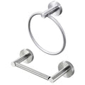 WEIKO Brushed Nickel Toilet Paper Holder Towel Ring, Hand Towel Holder and Toilet Roll Holder Double Post Pivoting Bathroom Acce