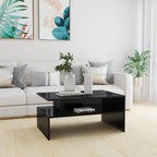 vidaXL Coffee Table High Gloss Black 35.4"x23.6"x16.7" Engineered Wood