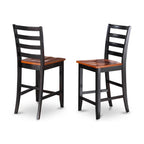 East West Furniture YAFA3-BLK-W 3 Piece Kitchen Counter Set for Small Spaces Contains a Rectangle Dining Room Table and 2 Dining Chairs, 30x48 Inch, Black & Cherry