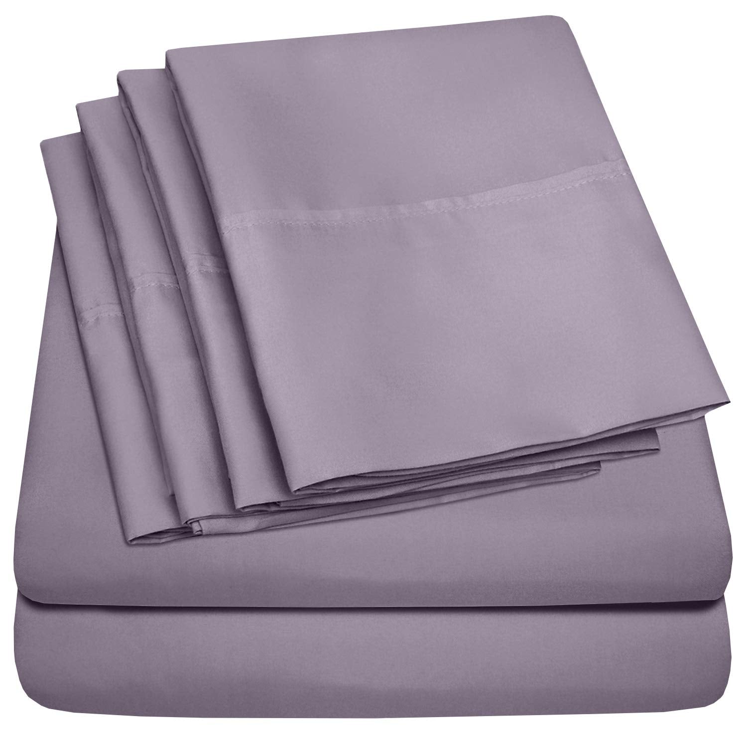 Queen Sheets Plum - 6 Piece 1500 Supreme Collection Fine Brushed Microfiber Deep Pocket Queen Sheet Set Bedding - 2 Extra Pillow