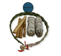 NessaStores - Sweetgrass Braid Smudge Kit + White Sage + Peruvian Palo Santo #JC-222 (1 Kit)