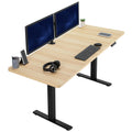 VIVO Electric 71 x 30 in Standing Desk, Memory Height Adjustment, 1B Series, Holds 220 lbs, Light Wood Top Black Frame, DESK-KIT