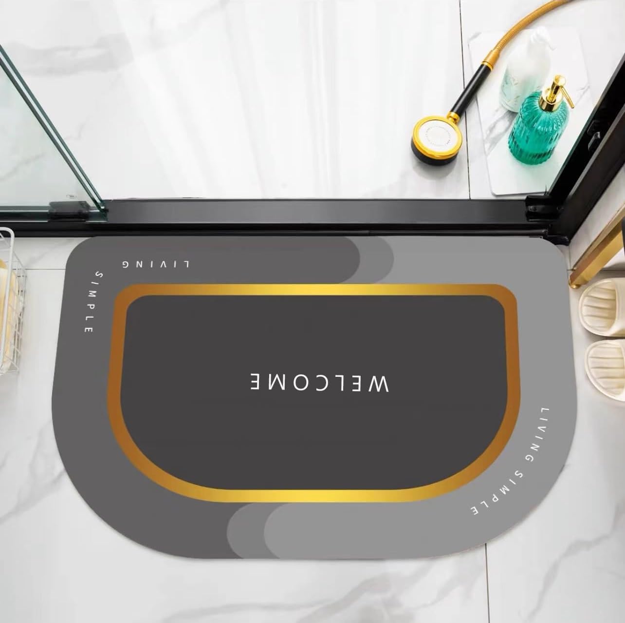 DOLIVA Quick Dry Super Absorbent Bath Floor Mat, Water Soaking Rug, Non Slip Bathroom Mat
