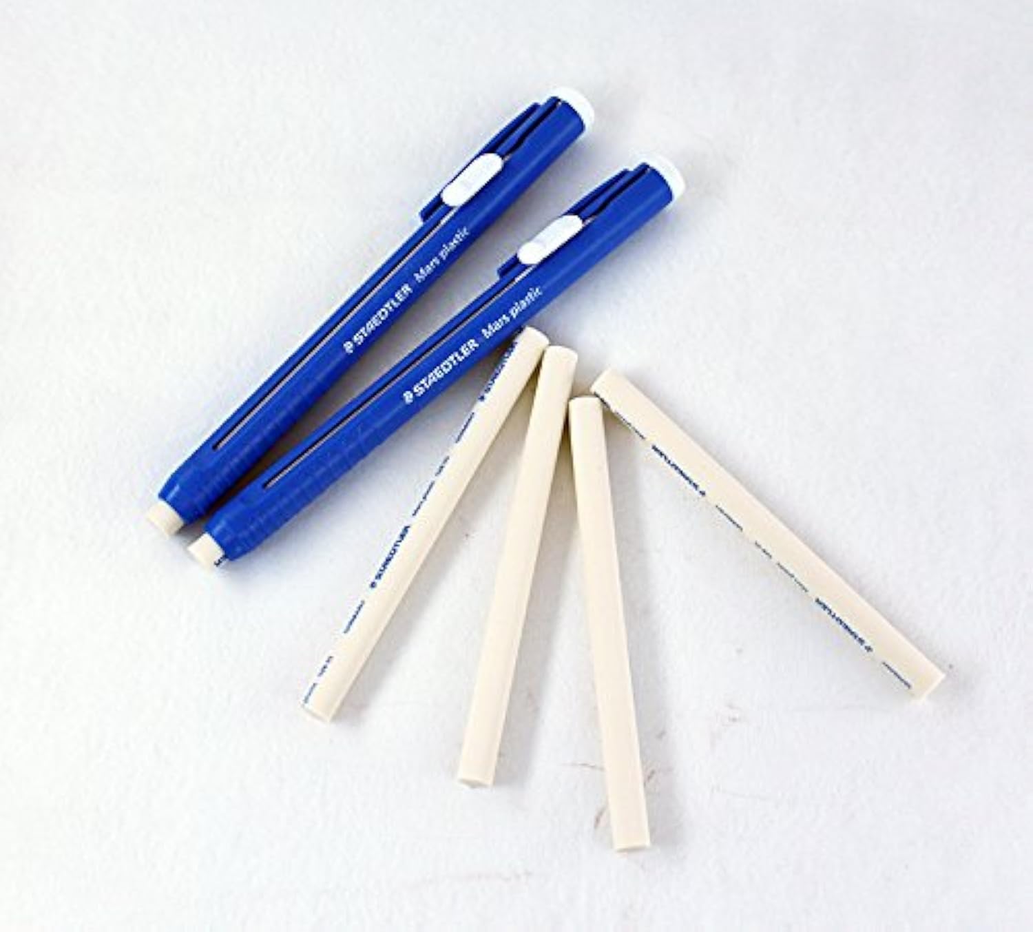 Staedtler Stick Eraser Set - Mars Plastic 528 50 Propelling Graphite Stick Eraser 2Pieces + Refills 4Pieces / Solid Eraser With