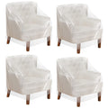 Tudomro 4 Pcs Outdoor Plastic Chair Cover Waterproof Armchair Cover Clear Dust Proof Plastic Couch Cover For Furniture Sofa Chai